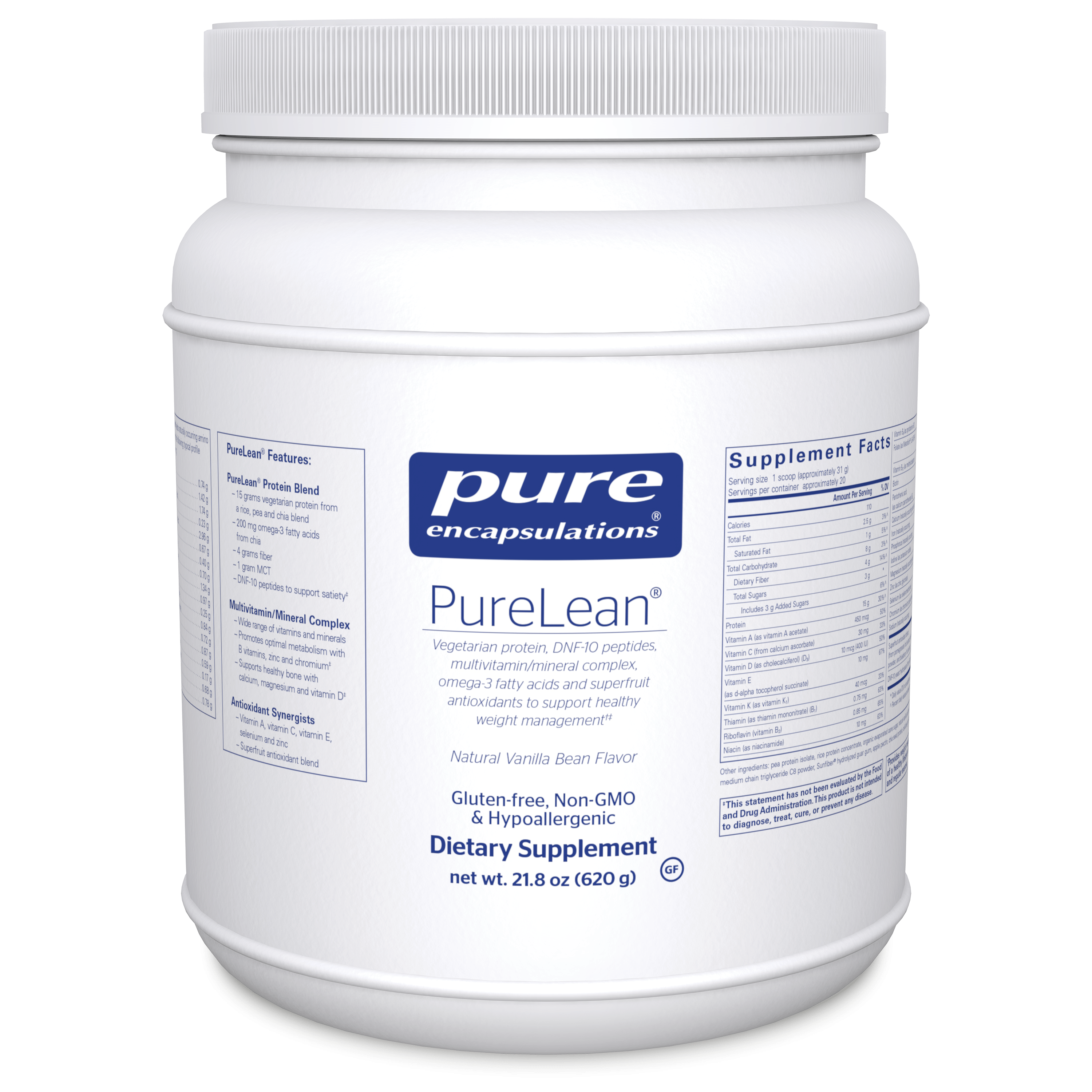 Pure Encapsulations PureLean Protein Blend Vanilla Bean Flavor-- 620 grams