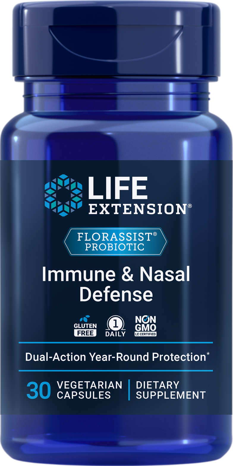 Life Extension Florassist Probiotic Immune & Nasal Defense -- 30 Vegetarian Capsules