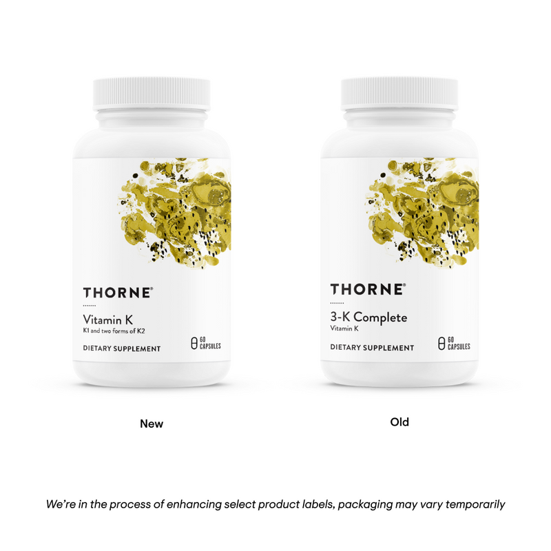 Thorne Vitamin K (formerly 3-K Complete) -- 60 Capsules