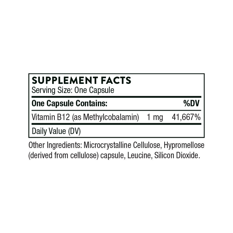 Thorne Vitamin B12 (formerly Methylcobalamin) -- 60 Capsules