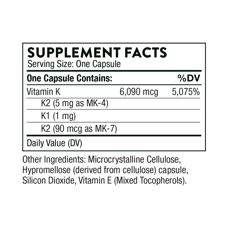 Thorne Vitamin K (formerly 3-K Complete) -- 60 Capsules