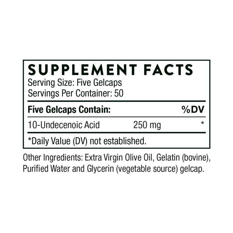 Thorne Undecylenic Acid (formerly Formula SF722) -- 250 Gel Caps