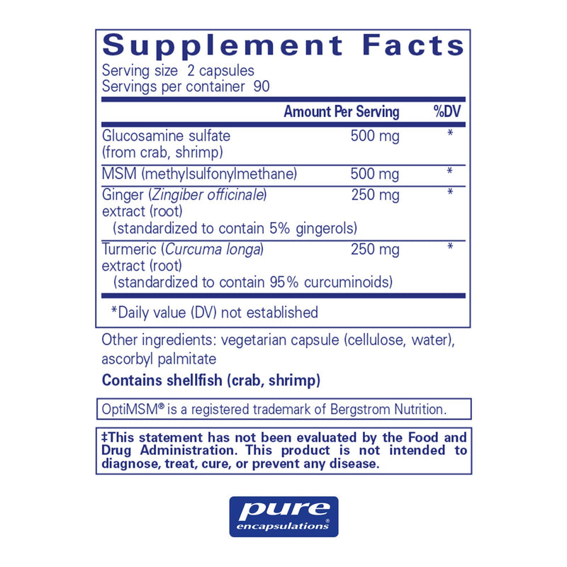 Pure Encapsulations Glucosamine/MSM w-Joint Comfort Herbs -- 180 Capsules