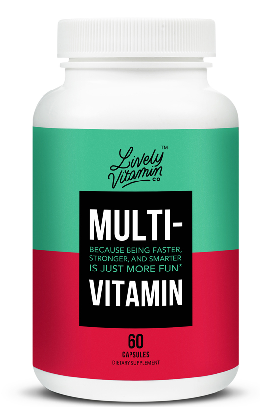 Lively Vitamin Co. Multivitamin - 37 Ingredients - Energy - Memory - Immune Function - Heart- Brain - Focus - Mood - Vitamins - Minerals - Antioxidants - Dairy Gluten Soy Free - Vegetarian Capsules