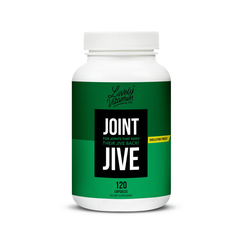 Lively Vitamin Co. Joint Jive - Collagen - Glucosamine - MSM - Quercetin - Chondroitin - Devils Claw - No Shellfish - Knee - Hip -  Ankle - Pain - Inflammation - Stiffness - Lubricate - Capsules