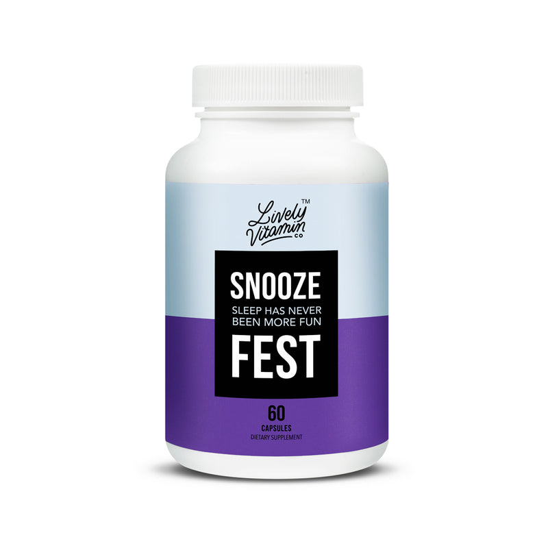 Lively Vitamin Co. Snooze Fest - Encourages Full REM Cycles - Balance Your Sleep System - Relax Your Body And Mind - Full Rest - Vegetarian Capsules