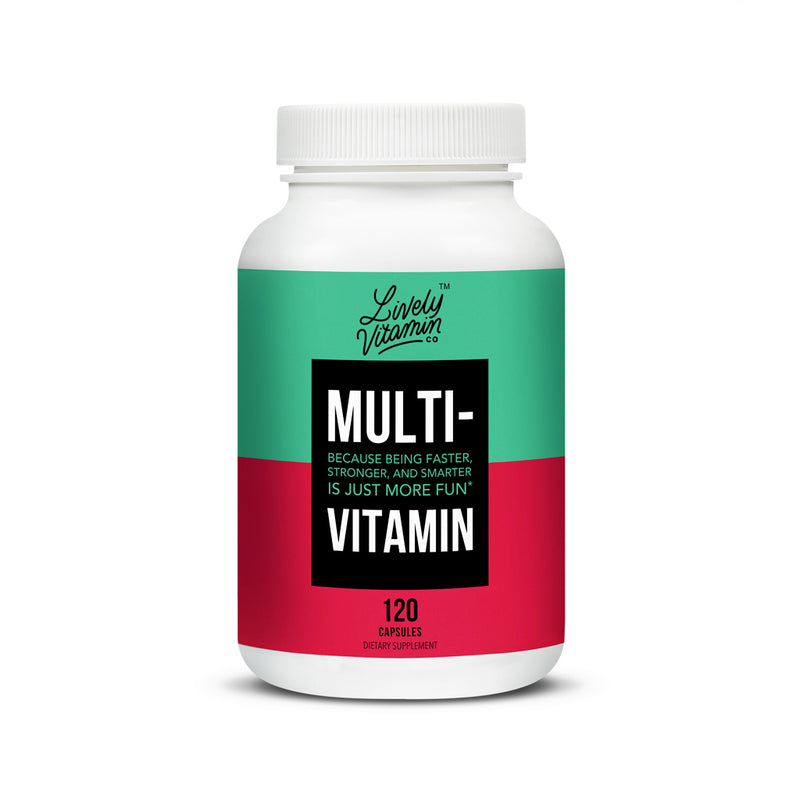 Lively Vitamin Co. Multivitamin - 37 Ingredients - Energy - Memory - Immune Function - Heart- Brain - Focus - Mood - Vitamins - Minerals - Antioxidants - Dairy Gluten Soy Free - Vegetarian Capsules