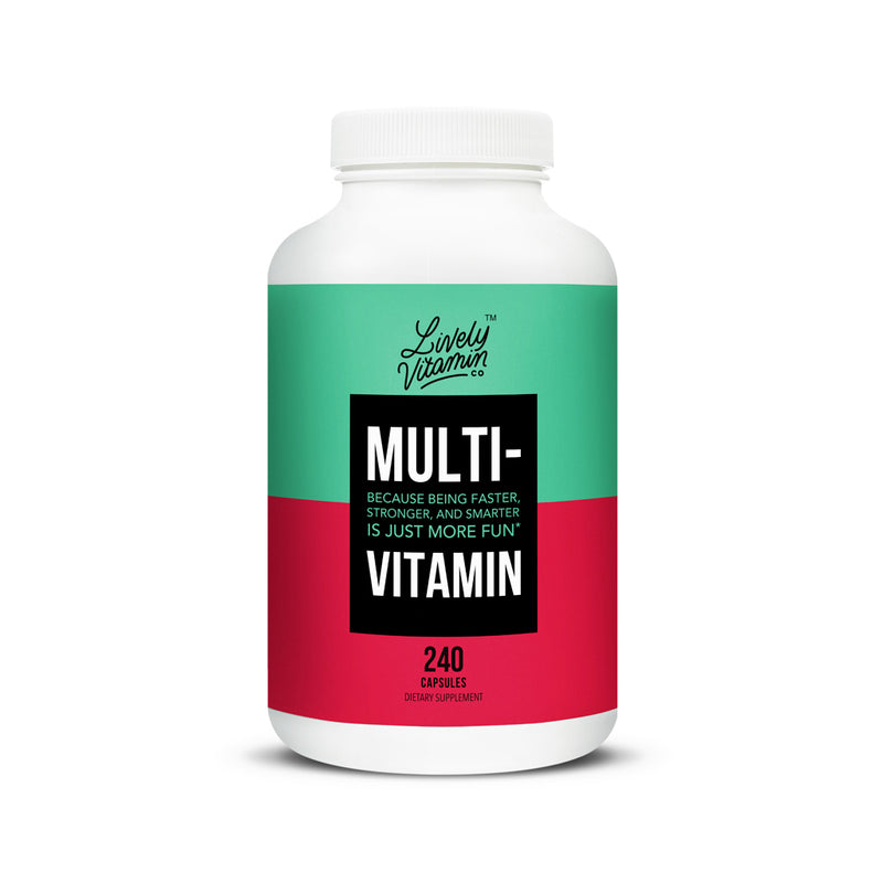 Lively Vitamin Co. Multivitamin - 37 Ingredients - Energy - Memory - Immune Function - Heart- Brain - Focus - Mood - Vitamins - Minerals - Antioxidants - Dairy Gluten Soy Free - Vegetarian Capsules