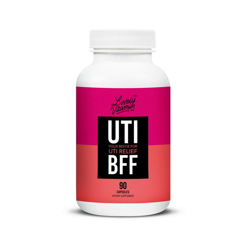 Lively Vitamin Co. UTI BFF - Bladder and Prostate Health - Urinary Tract - Cranberry Extract - Holy Basil - Green Tea - Parsley - D-Mannose - For Men and Women - 90 Capsules