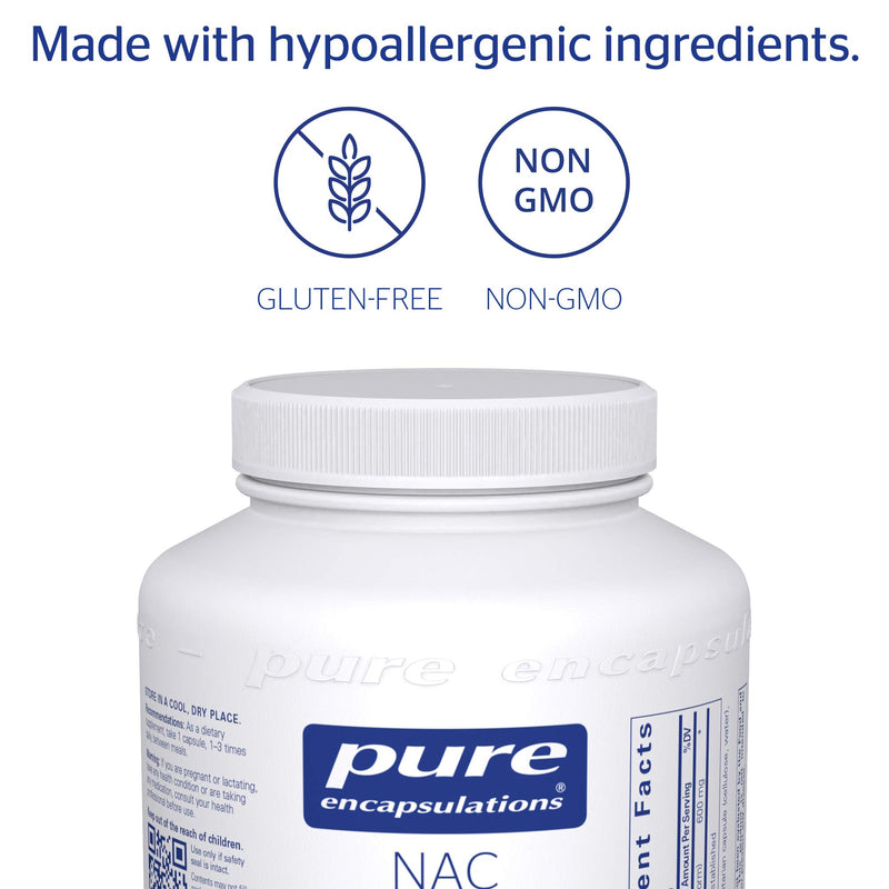 Pure Encapsulations - NAC 600 mg - Amino Acids to Support Respiratory Function, Glutathione Production, and Detoxification* - 360 Capsules