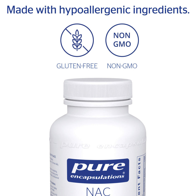 Pure Encapsulations - NAC 600 mg - Amino Acids to Support Respiratory Function, Glutathione Production, and Detoxification* - 180 Capsules