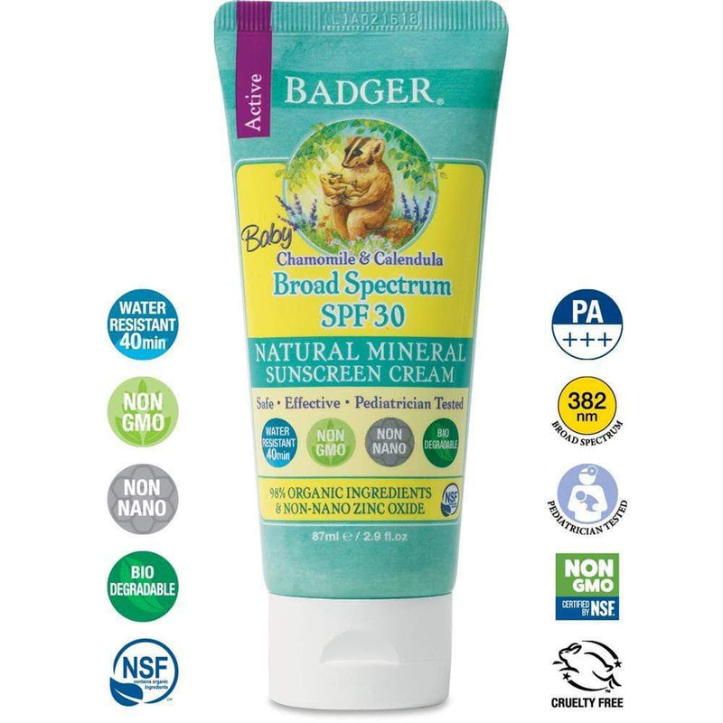 Badger Baby Mineral Sunscreen SPF 30 -- 2.9 oz