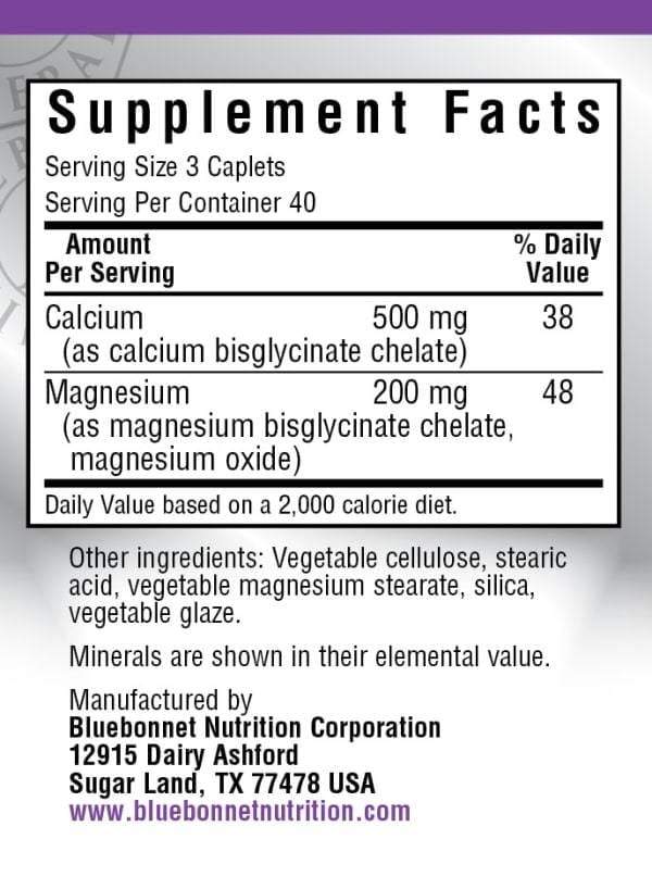 Bluebonnet Albion Chelated Calcium Magnesium -- 120 Caps