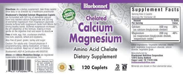 Bluebonnet Albion Chelated Calcium Magnesium -- 120 Caps