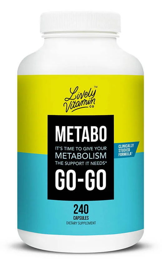 Lively Vitamin Co. Metabo Go-Go - Metabolism - Energy Production - Boost Performance - Weight Management - Reduce Cravings - Dairy Soy Gluten Free - Vegan Capsules