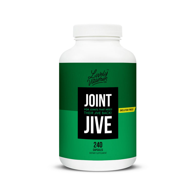 Lively Vitamin Co. Joint Jive - Collagen - Glucosamine - MSM - Quercetin - Chondroitin - Devils Claw - No Shellfish - Knee - Hip -  Ankle - Pain - Inflammation - Stiffness - Lubricate - Capsules