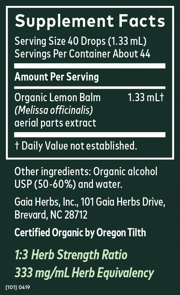 Gaia Herbs Lemon Balm -- 2 oz