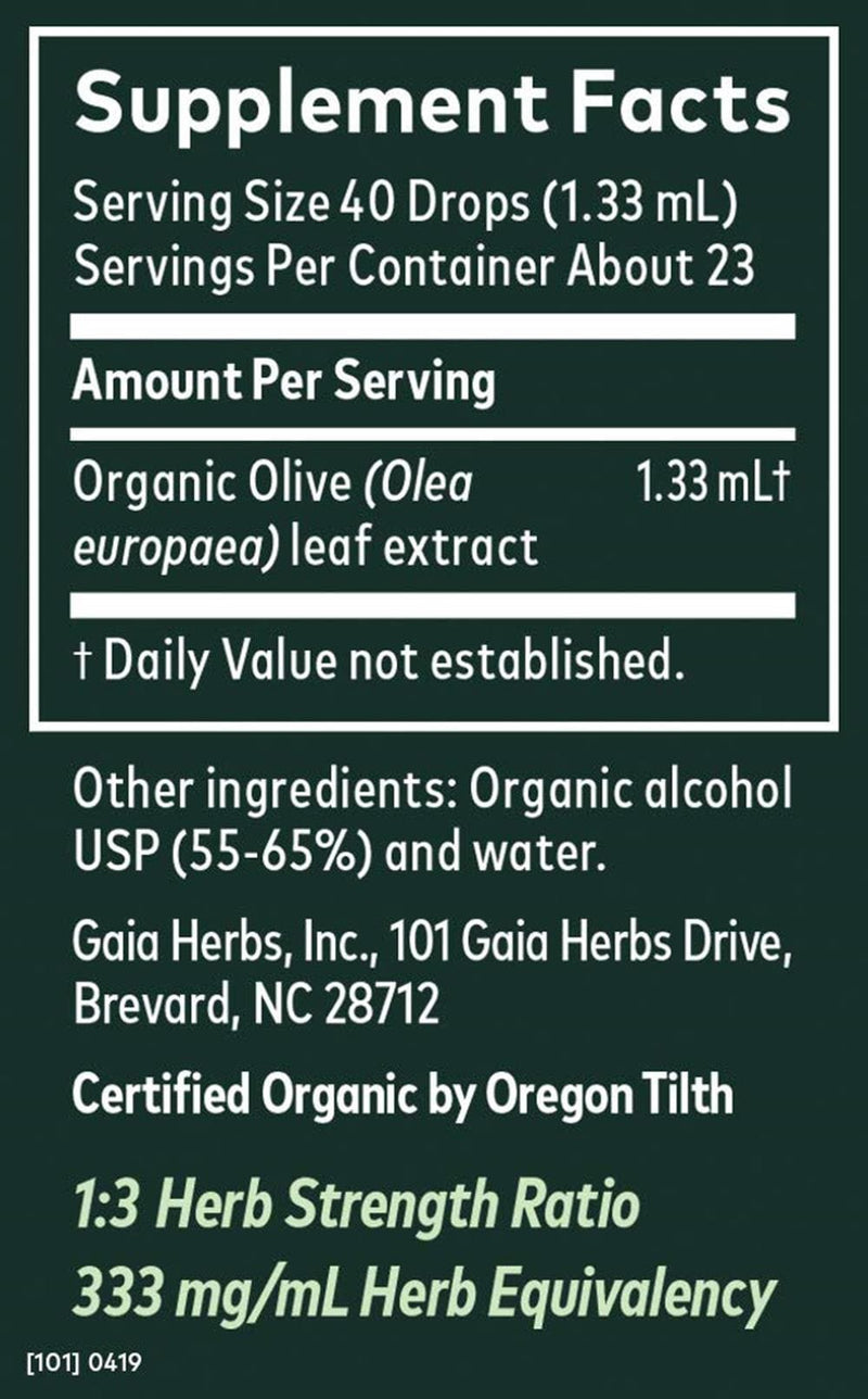 Gaia Herbs Olive Leaf -- 1 oz