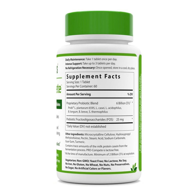 Hyperbiotics PRO-Compete - 60 Tablets - 6 Billion CFU - Probiotic - Designed for Athletes - Promotes Digestive Health - Boosts Immunity - 6 Targeted Strains - Time Release - Non-GMO - Gluten-Free
