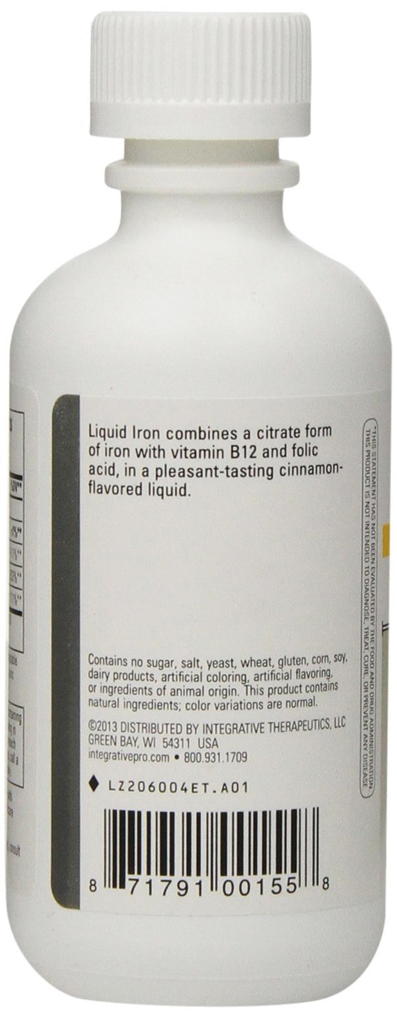 Integrative Therapeutics Liquid Iron Cinnamon Flavor -- 6 fl oz