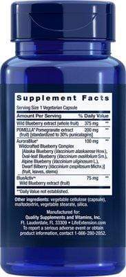 Life Extension Blueberry Extract Capsules w-Pomegranate -- 60 Capsules