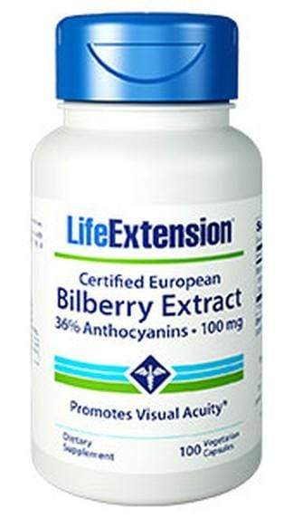 Life Extension Certified European Bilberry Extract -- 90 Vegetarian Capsules