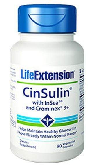 Life Extension CinSulin with InSea2 and Crominex 3+ - 90 Vegetarian Capsules