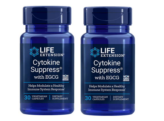 Life Extension Cytokine Suppress W-Egcg -- 30 vegetarian Capsules 2 Pack