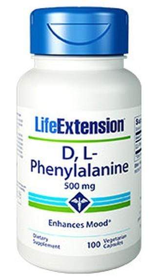 Life Extension D,L-Phenylalanine 500 mg -- 100 Vegetarian Capsules