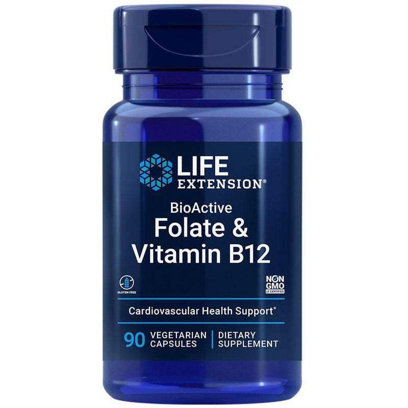 Life Extension Folate & Vitamin B12 -- 200 Capsules