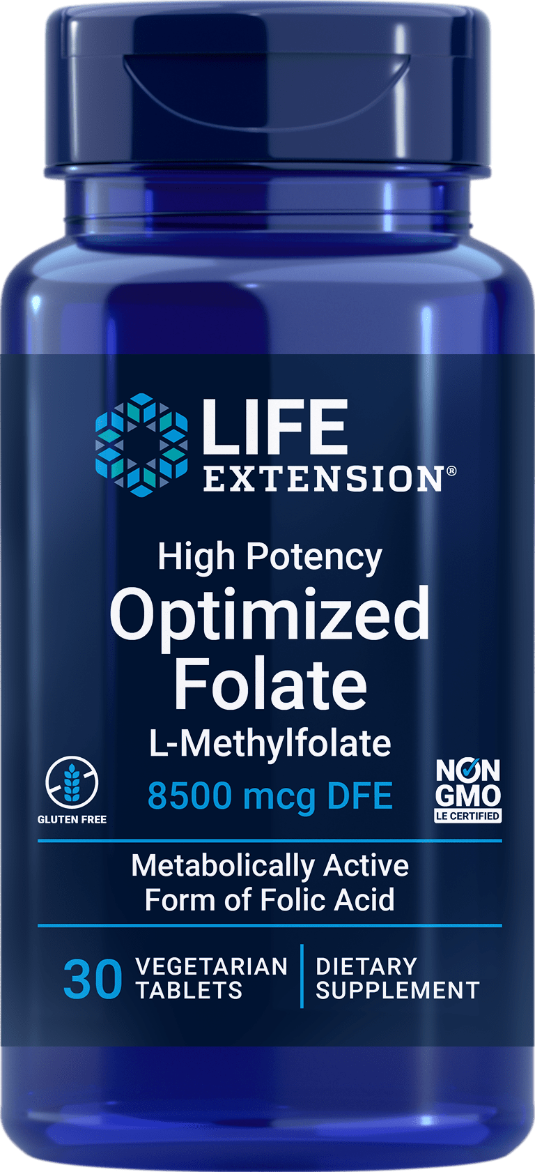 Life Extension High Potency Optimized Folate -- 30 Tablets