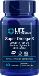 Life Extension Life Extension  Super Omega-3 EPA-DHA w-Sesame Ligans & Olive Extract -- 60 Softgels