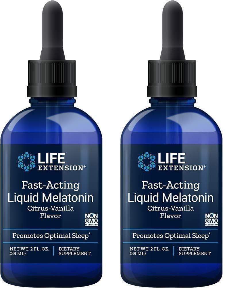Life Extension Liquid Melatonin Natural Citrus-vanilla Flavor -- 2 fl oz 2 Pack