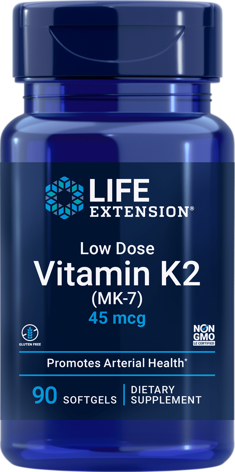 Life Extension Low Dose Vitamin K2 MK 7 -- 90 SoftGels 1 Pack