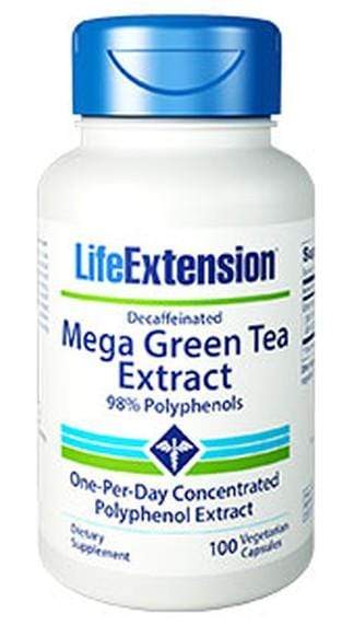 Life Extension Mega Green Tea Extract (Decaffeinated) -- 100 Vegetarian Capsules