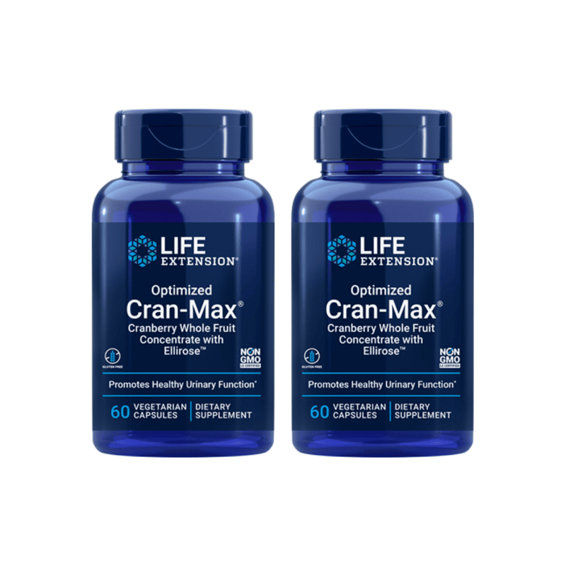 Life Extension Optimized Cran-Max w-Ellirose -- 60 Vegetarian Capsules 2 Pack