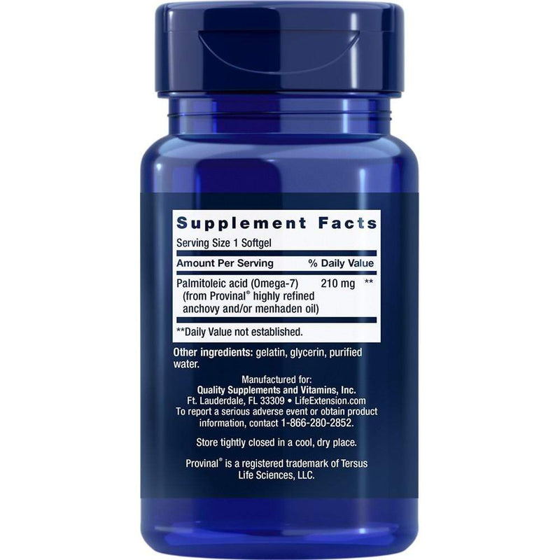 Life Extension Provinal Purified Omega-7 -- 30 Softgels