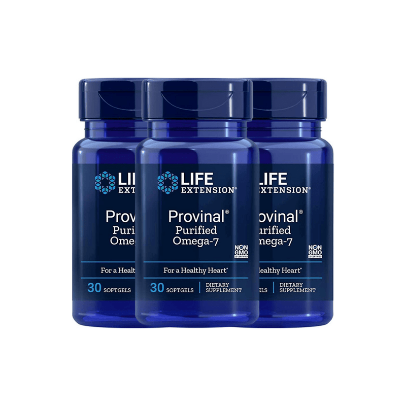 Life Extension Provinal Purified Omega7 -- 30 Softgels 3 Pack