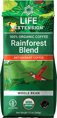 Life Extension Rainforest Blend Decaf Ground Coffee -- 12 oz Whole Bean