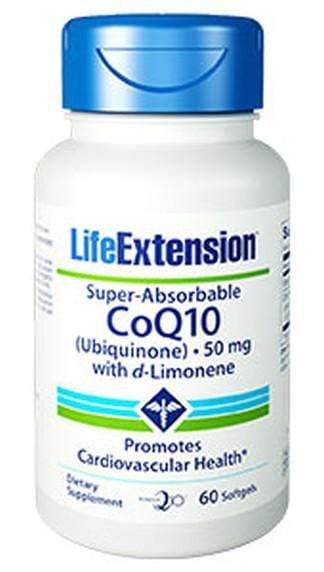 Life Extension Super-Absorbable CoQ10 With d-Limonene (50 mg) -- 60 Softgel