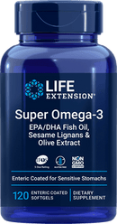 Life Extension Super Omega-3 EPA-DHA w-Sesame Ligans & Olive Extract Exteric Coated -- 60 Softgels 120 Softgels