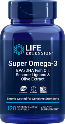 Life Extension Super Omega-3 EPA-DHA w-Sesame Ligans & Olive Extract Exteric Coated -- 60 Softgels 120 Softgels