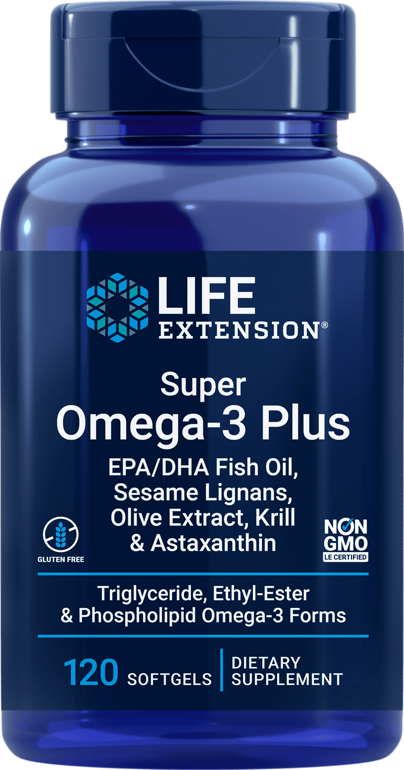 Life Extension Super Omega-3 EPA-DHA w-Sesame Ligans & Olive Extract, Krill-Astaxanthin -- 120 Softgels