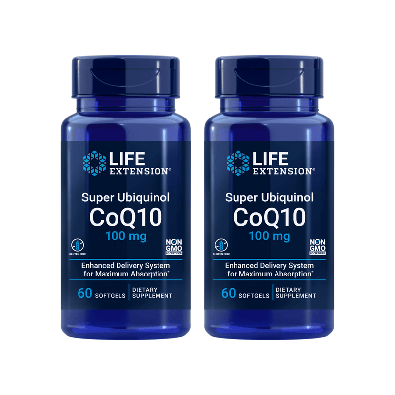 Life Extension Super Ubiquinol CoQ10 100mg  -- 60 Softgels 2 Pack