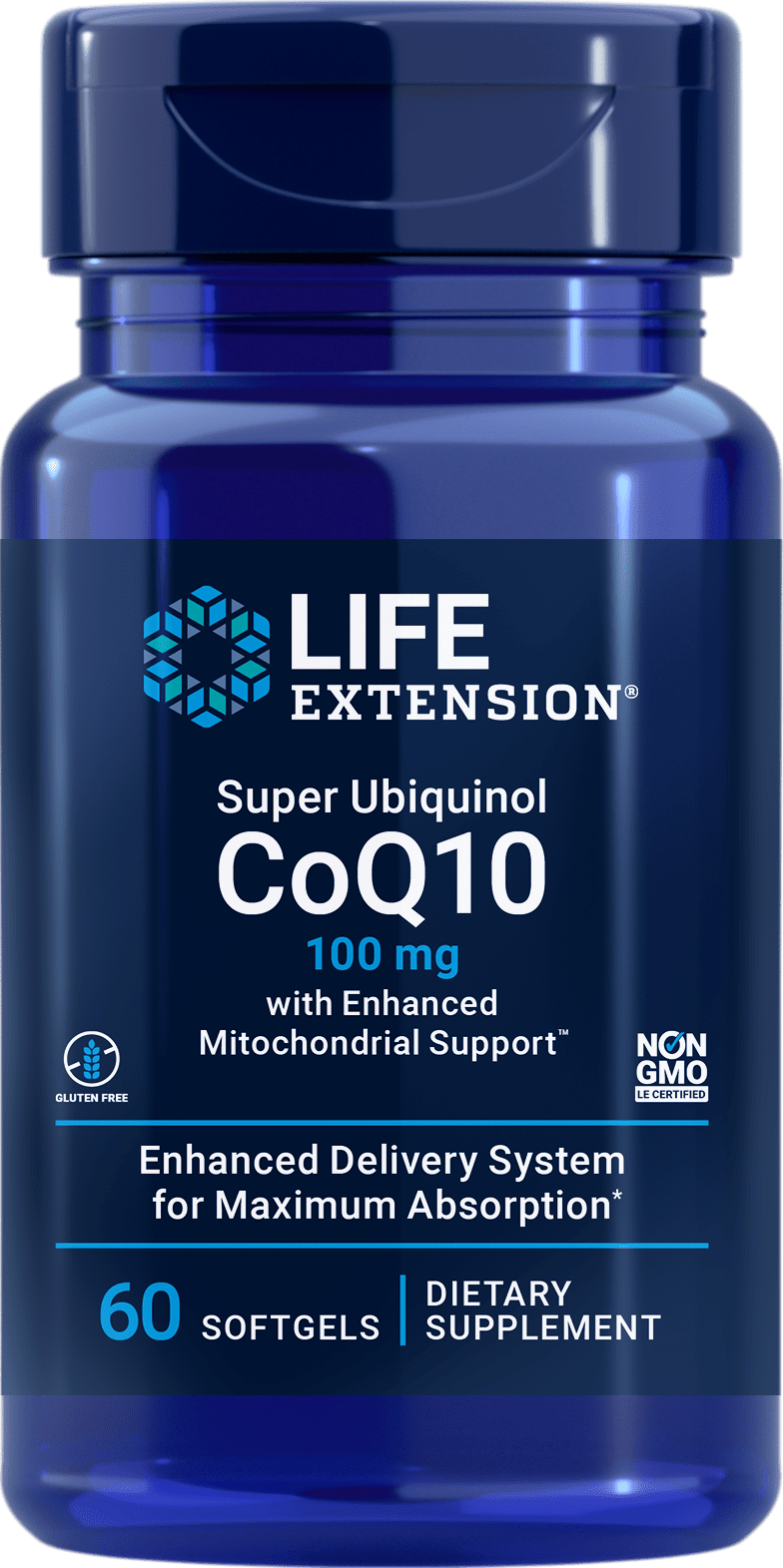 Life Extension Super Ubiquinol CoQ10 w-Enhanced Mitochondrial Support 100mg -- 30 Softgels 60 Softgels