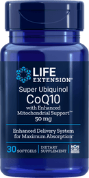 Life Extension Super Ubiquinol CoQ10 w- Enhanced Mitochondrial Support 50mg-- 30 Softgels
