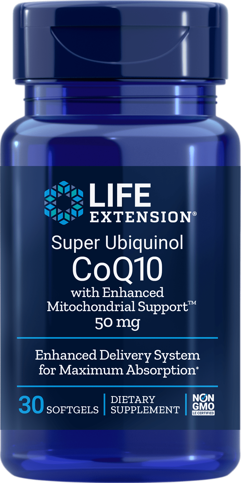 Life Extension Super Ubiquinol CoQ10 w- Enhanced Mitochondrial Support 50mg-- 30 Softgels