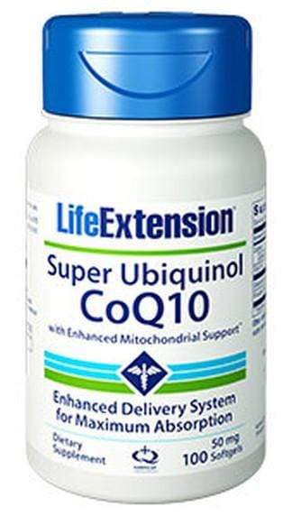 Life Extension Super Ubiquinol CoQ10 with Mitochondrial 50 mg  -- 100 Softgels