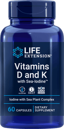 Life Extension Vitamin D w-Sea Iodine & Vitamin K2 -- 60 Capsules