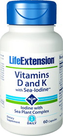 Life Extension Vitamins D and K with Sea-Iodineâ„¢ -- 60 Capsules